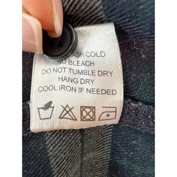 Lovers + Friends Blue Plaid Long Sleeve Button-Down Embellished Shirt Size XS - Picture 10 of 10